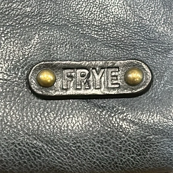 NEW Frye Michelle Work Tote Bag Blue Black Leather - Picture 7 of 16